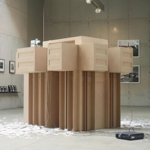 Brutalism, 2008 thermal printers, autonomous search software, computer A 1:1 scale model of El Pentagonito TATE Modern, London Collection