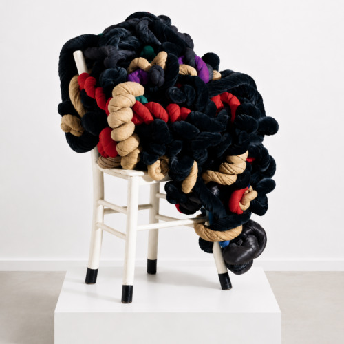 Proliferation, 1993 Acrylic, jute, and cloth on a wooden chair 41 3/8 × 25 5/8 × 31 1/2 in (105 × 65 × 80 cm)
