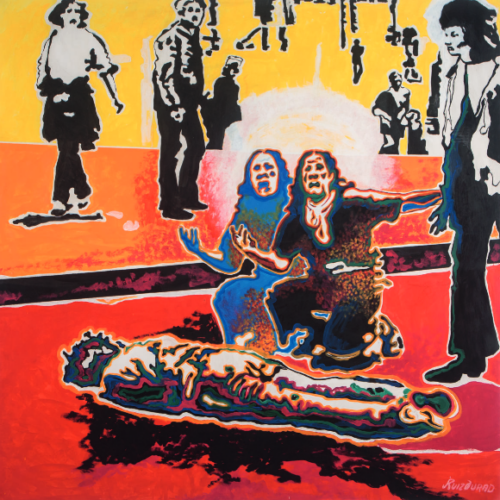 Massacre at Kent State, 1968 – 1973 Acrylic on canvas 59.06 x 59.06 in (150 x 150 cm)