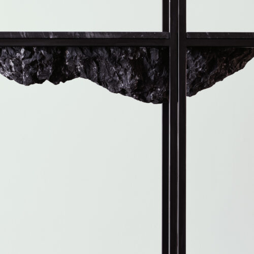 Elena Damiani, Suns in the Shadow, 2022 Hand-carved and polished Santa Ana marble, bronze casting, steel structure, polyurethane paint, and polyurethane lacquer 82.7x 177.2x 16.5 in / 210 x 450 x 42 cm