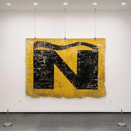 Fuerza Popular # 5, 2018 Wall extraction, Pintas series 89 x 102 in (226 x 260 cm) Solomon R. Guggenheim Museum collection, New York Collection