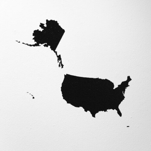 Manifest Destiny, from de serie The Weigth of the Land, 2016 Lithographic ink on wall, texts Detail
