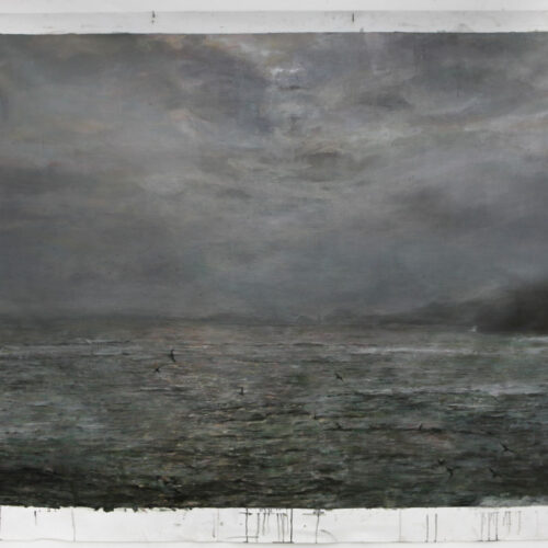 Silver X, 5 am, 2025 Oil on canvas 19 1/4 × 23 1/4 in (49 × 59 cm)