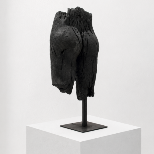 Vase with roses, 2016 Charcoal, wood, epoxy adhesive, acrylic paint 35.4 x 27.5 x 19.7 in (90 x 70 x 50 cm)