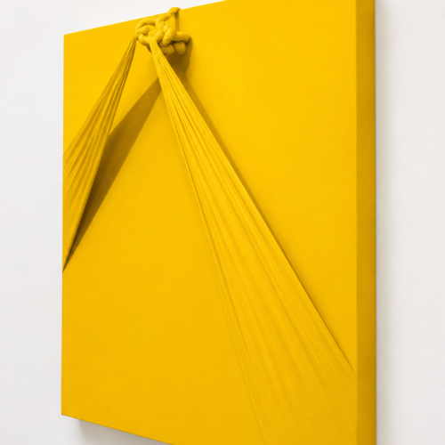 Quipus 20 A 1 (La fleur) Acrylic and knotted fabric on wood Detail