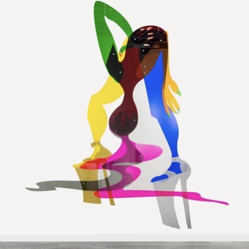 Flipped Pony, 2022 Acrylic and hardware 89.8 × 29.9 × 0.25 in (228 × 76 × 0.64 cm)