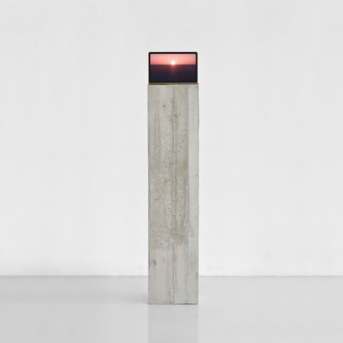 The End (Action #5), 2015 Concrete structure with gold Apple MacBook Air 16mm film transferred to HD Approx. 61.02 x 12.20 x 8.66 in (155 × 31 × 22 cm) Permanent Collection of the High Museum of Art, Atlanta, and Fundación ”la Caixa”, Valencia