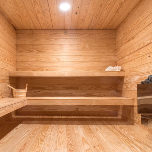 The Sunset Road. Sauna-Truck, 2023 Commercial truck box, Texas yellow pine, sauna heater, rocks, lights, sauna accessories 300 x 96 × 78 in ( 762 x 243.8 × 198 cm) Detail