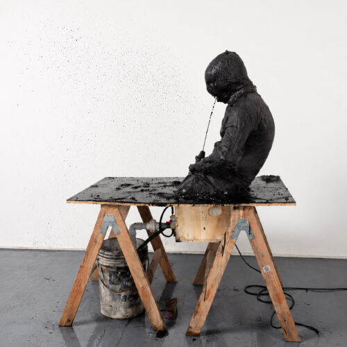 Fuente #1, 2011 Resin, fiberglass, stainless steel, wood, and water circulation motor 31 1/2 × 47 1/4 × 70 in (80 × 120 × 178 cm)