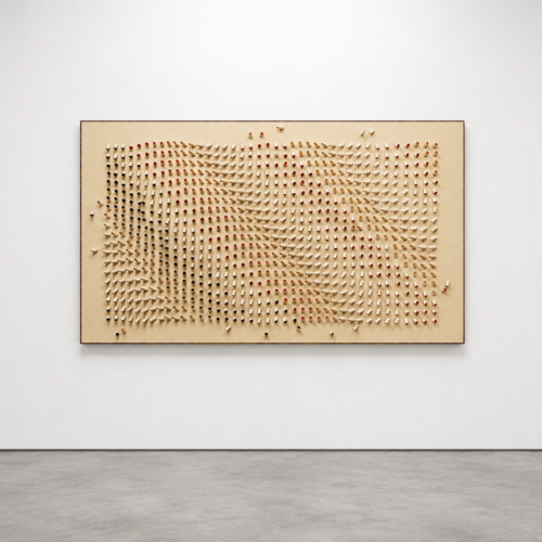 Binario Extens 01 (Entering the Rhythm), 1968 Mixed media, wood, plastic tubes, acrylic paint, Fibonacci numerical variations 78.7 × 41.7 × 2.8 in (200 × 106 × 7 cm )