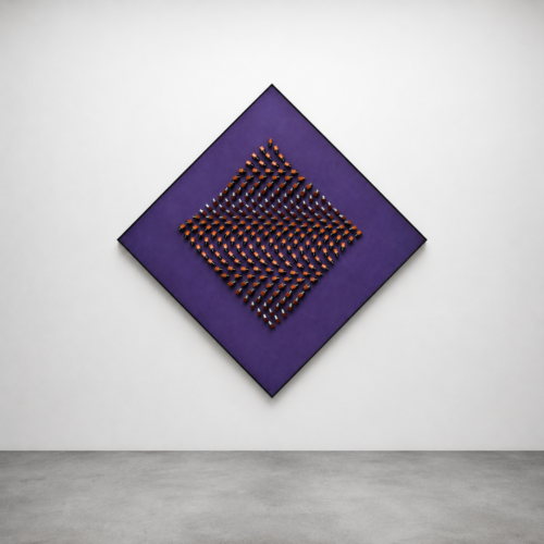 Parallax 01, Construction 01, 1968 Mixed media, wood, compressed wood fiber, acrylic paint 59.1 × 59.1 × 2.8 in (150 × 150 × 7 cm)