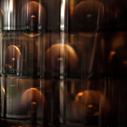 The third incubation (I, II, III) (2018-2019) 80-330 neodymium magnets, custom PBC, arduino, rotating motor, water pump, ferrofluid, acrylic structures, steel base, epoxy resin, custom machined gears Detail
