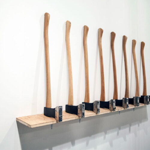 Jerry-B.-MARTIN MeStoria (Memoria/Historia), 2013 Eight modified axes 35.04 x 9.06 x 1.38 in (89 x 23 x 3.5 cm) each