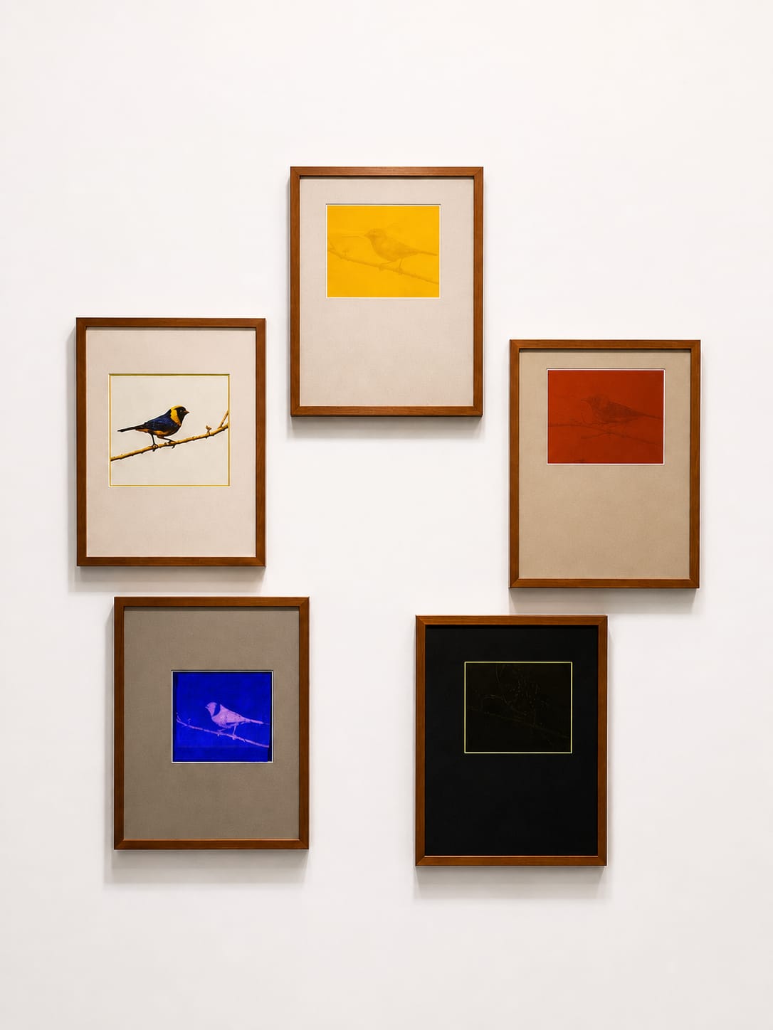 Jerry B. Martin, Observing the Abyss from a passed branch.5 pieces, each measuring 56 x 45 cm : 22.05 x 17.72 in
